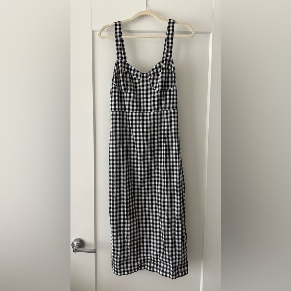 RIHOAS Sweetheart Neck Gingham Midi Dress